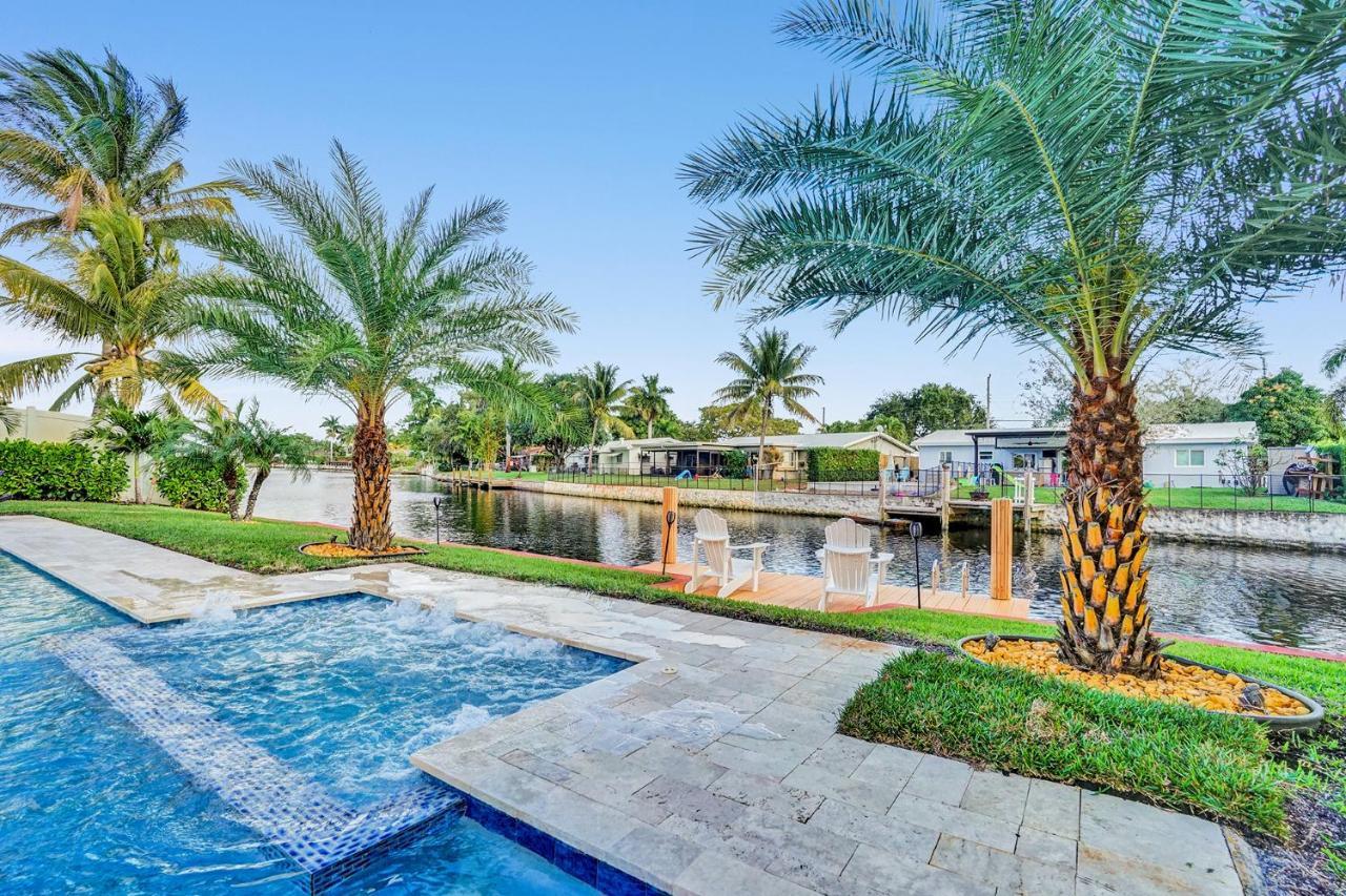 New! Waterfront Heated Pool & Jacuzzi 2 Mi To Beach - Fishing Pier Relaxing Spa & Hammock Fort Lauderdale Dış mekan fotoğraf