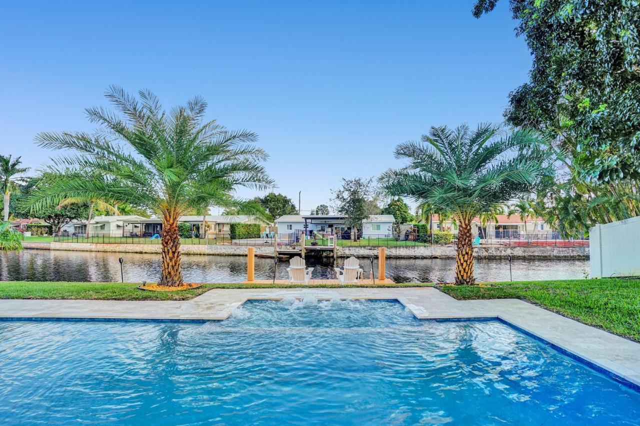 New! Waterfront Heated Pool & Jacuzzi 2 Mi To Beach - Fishing Pier Relaxing Spa & Hammock Fort Lauderdale Dış mekan fotoğraf