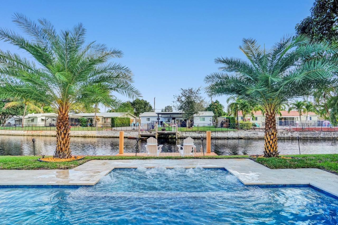 New! Waterfront Heated Pool & Jacuzzi 2 Mi To Beach - Fishing Pier Relaxing Spa & Hammock Fort Lauderdale Dış mekan fotoğraf