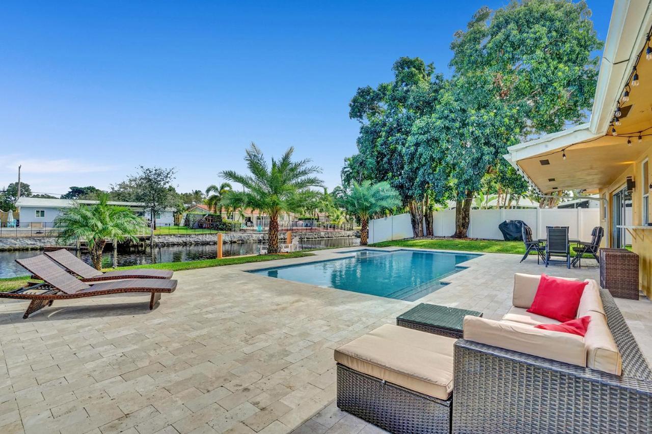 New! Waterfront Heated Pool & Jacuzzi 2 Mi To Beach - Fishing Pier Relaxing Spa & Hammock Fort Lauderdale Dış mekan fotoğraf