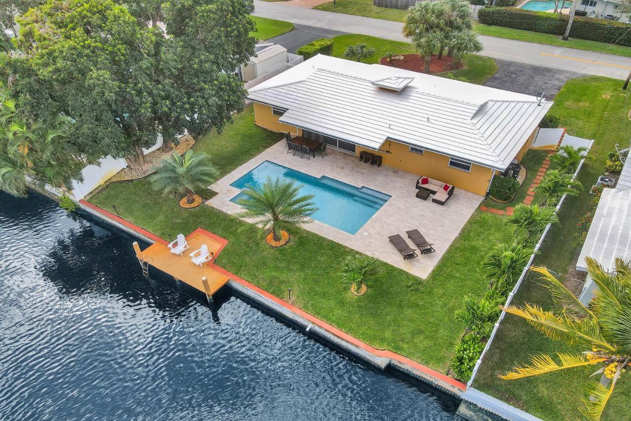 New! Waterfront Heated Pool & Jacuzzi 2 Mi To Beach - Fishing Pier Relaxing Spa & Hammock Fort Lauderdale Dış mekan fotoğraf