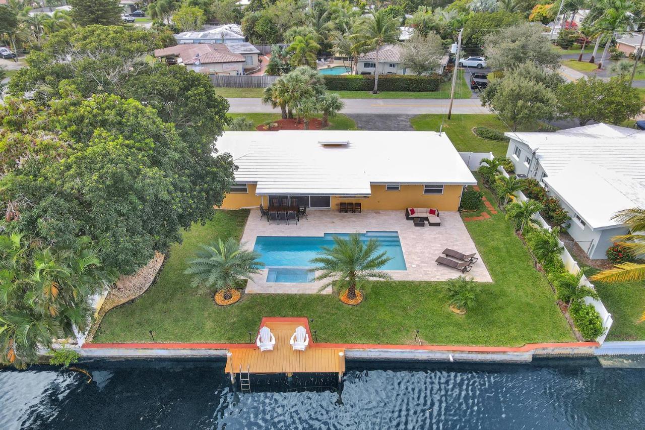 New! Waterfront Heated Pool & Jacuzzi 2 Mi To Beach - Fishing Pier Relaxing Spa & Hammock Fort Lauderdale Dış mekan fotoğraf